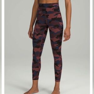Lululemon Wunder Under High-Rise Tight 25 Heritage 365 Camo Smoky Red Night Sz 6